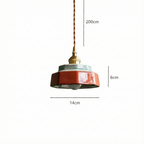 Hand-Painted Porcelain & Copper Pendant Light (Adjustable Cord)