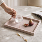 Hand-Polished Pink Marble Serving Tray (Two Sizes)