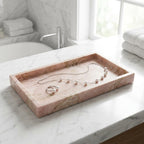 Hand-Polished Pink Marble Serving Tray (Two Sizes)