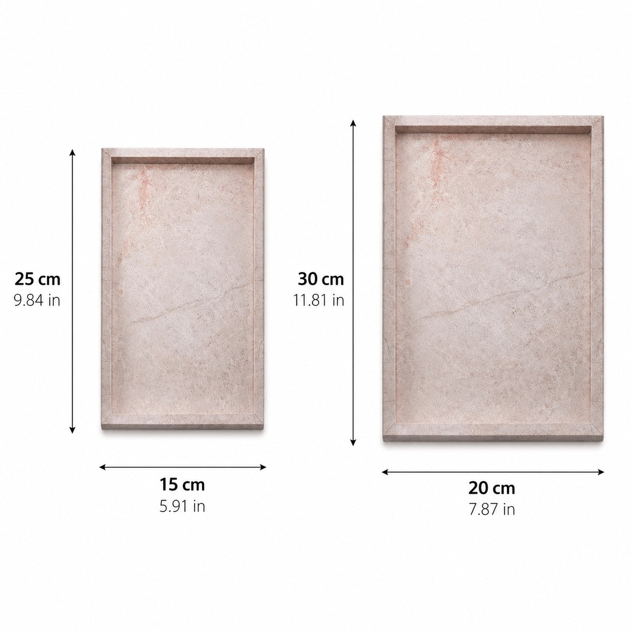 Hand-Polished Pink Marble Serving Tray (Two Sizes)