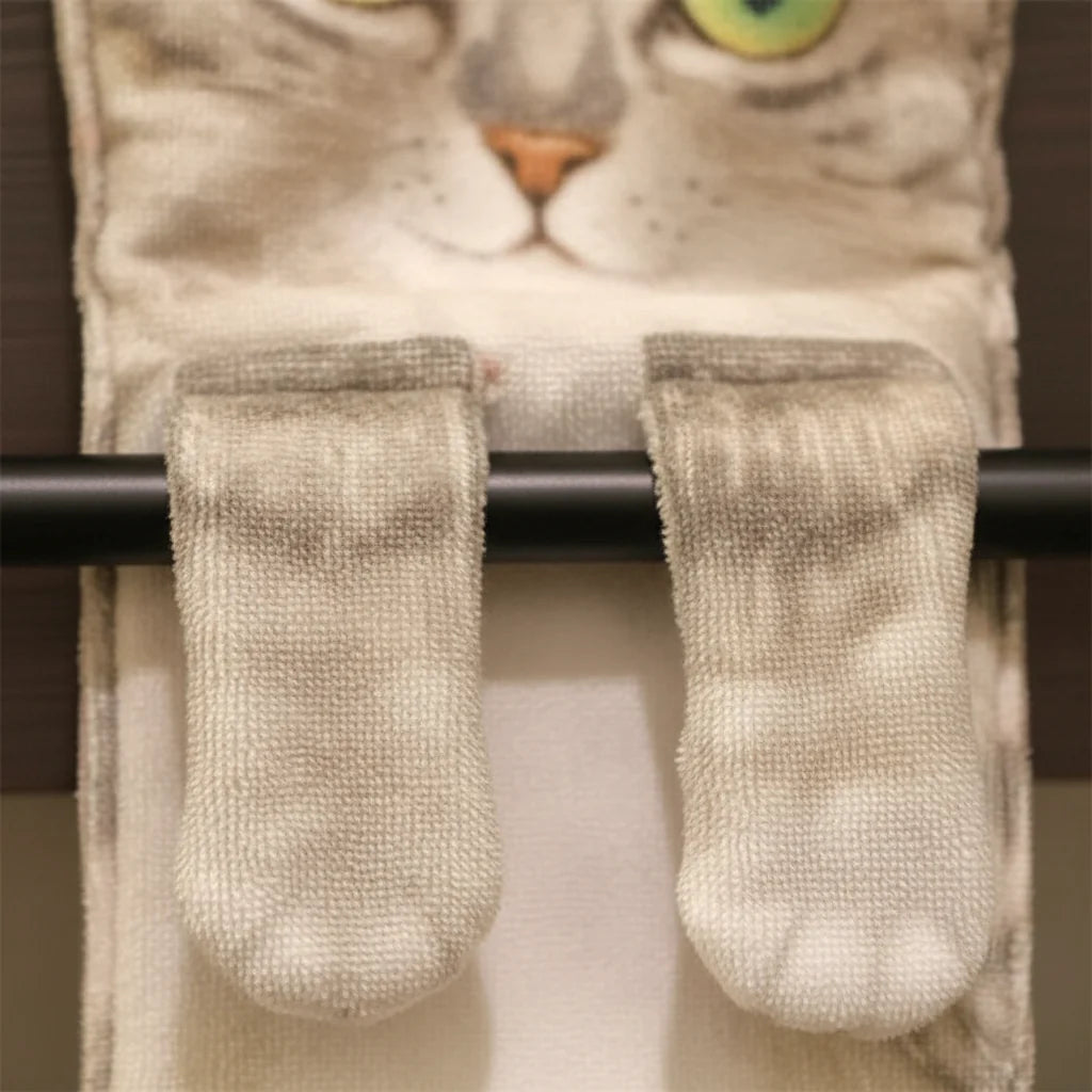 Hand Towel Quick-Drying High Absorbency Cat Motif