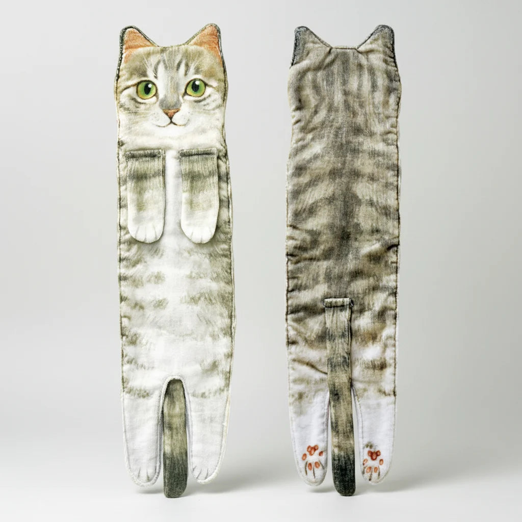 Hand Towel Quick-Drying High Absorbency Cat Motif