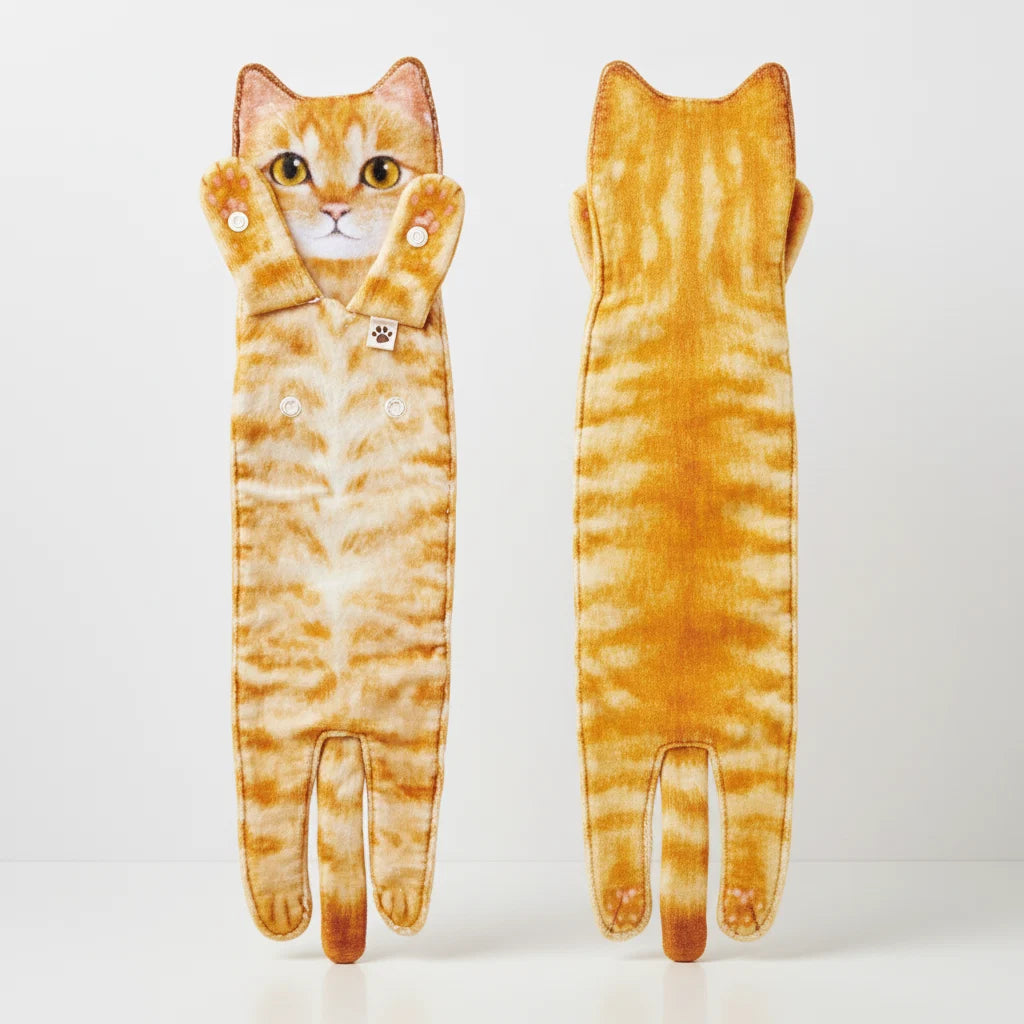 Hand Towel Quick-Drying High Absorbency Cat Motif