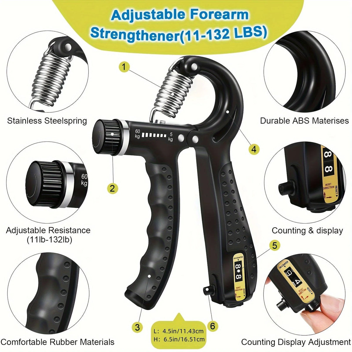 Hand Trainer Set Adjustable Resistance Set of 5