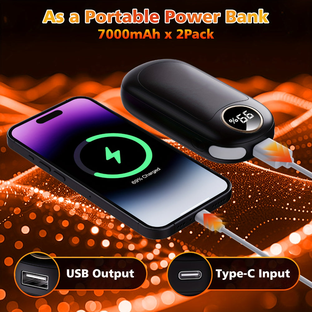 Hand Warmer Set USB Rechargeable Aluminum Dual Pack