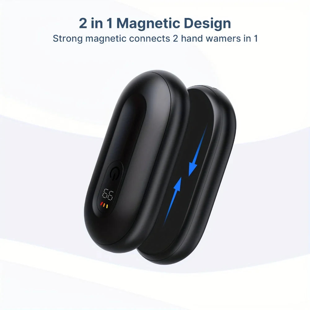 Hand Warmers Magnetic 2-In-1 USB Rechargeable 4000 mAh