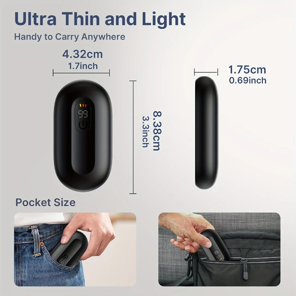 Hand Warmers Magnetic 2-In-1 USB Rechargeable 4000 mAh