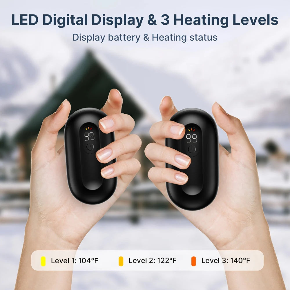 Hand Warmers Magnetic 2-In-1 USB Rechargeable 4000 mAh