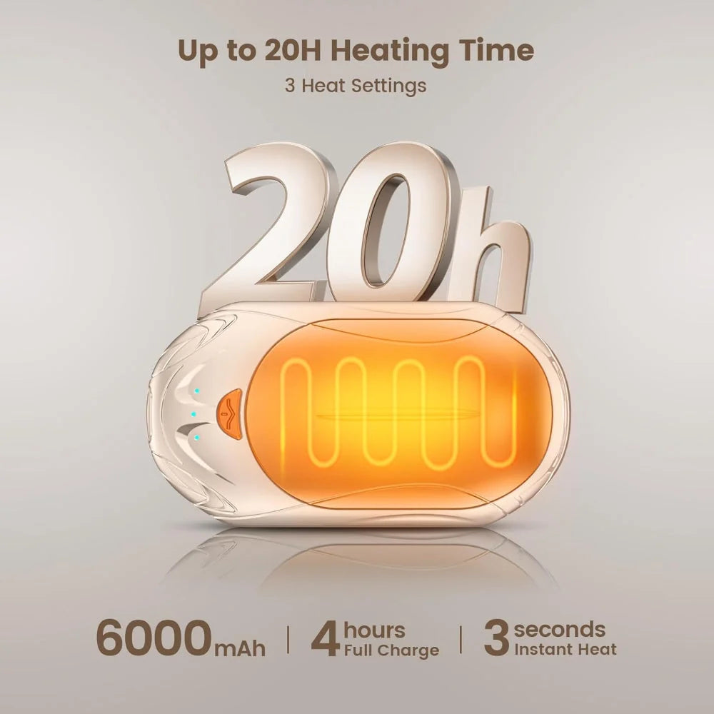 Hand Warmers Rechargeable 3 Heat Levels Set of 2