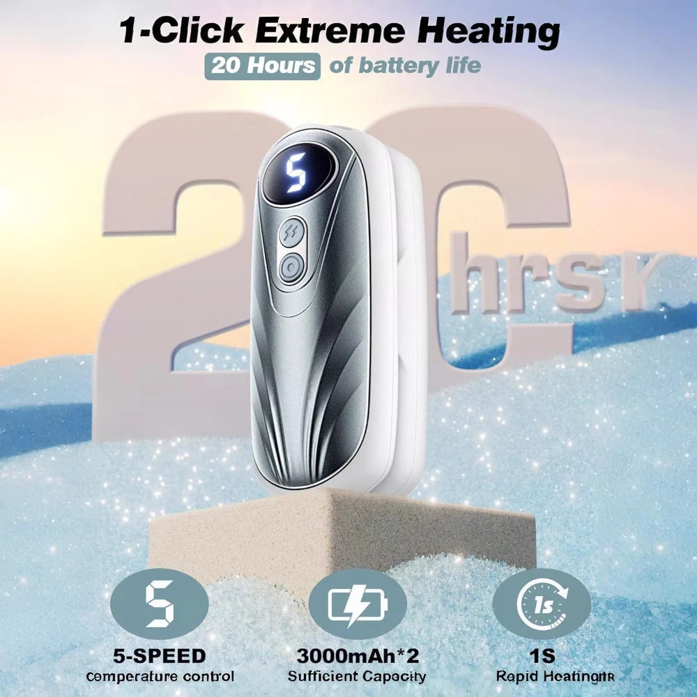 Hand Warmers Rechargeable LED Display Adjustable Heat