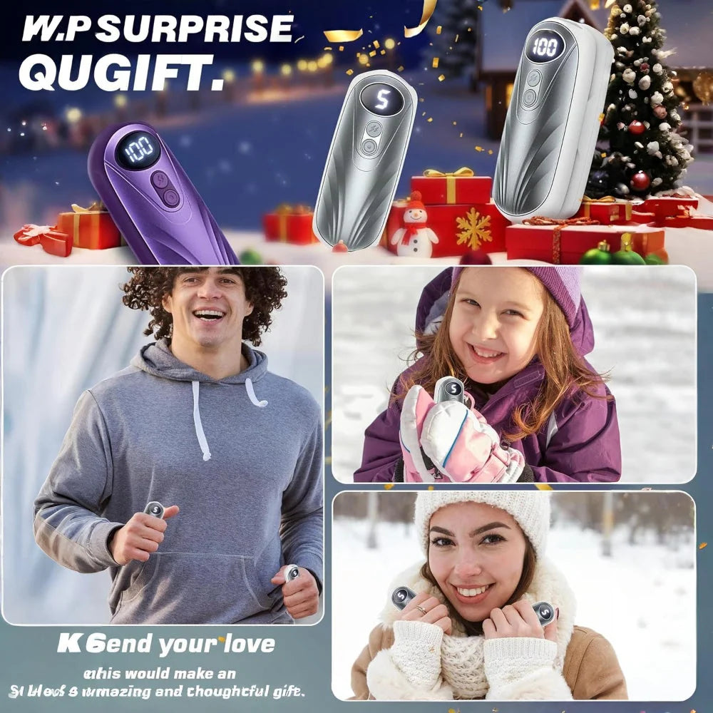 Hand Warmers Rechargeable LED Display Adjustable Heat