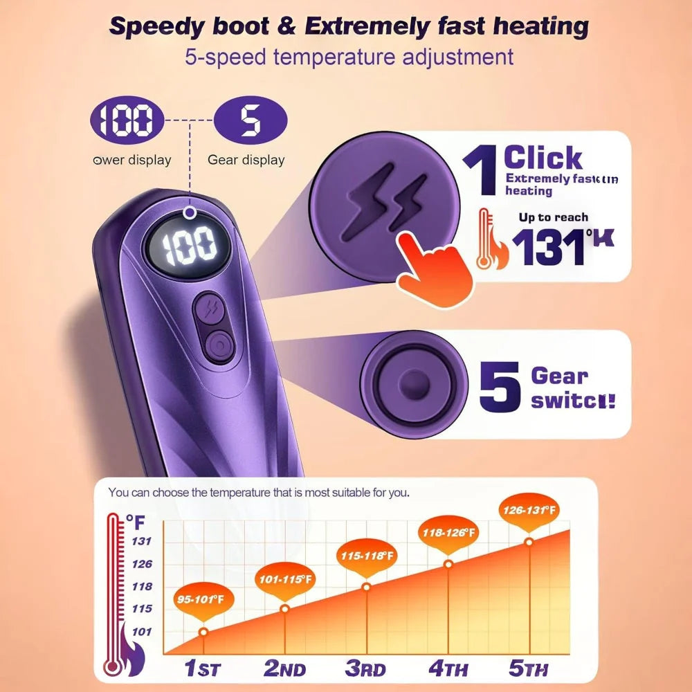 Hand Warmers Rechargeable LED Display Adjustable Heat