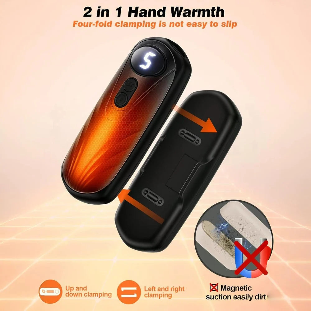 Hand Warmers Rechargeable LED Display Adjustable Heat