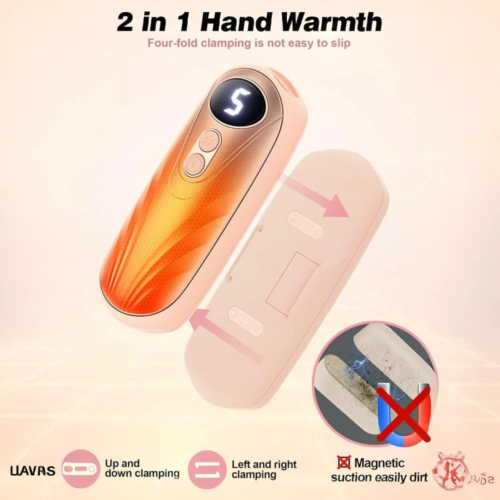 Hand Warmers Rechargeable LED Display Adjustable Heat