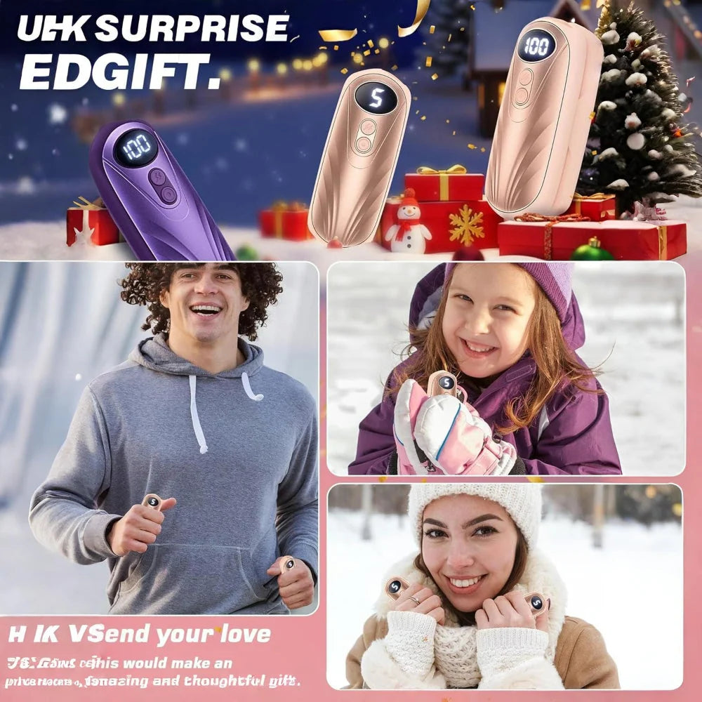 Hand Warmers Rechargeable LED Display Adjustable Heat