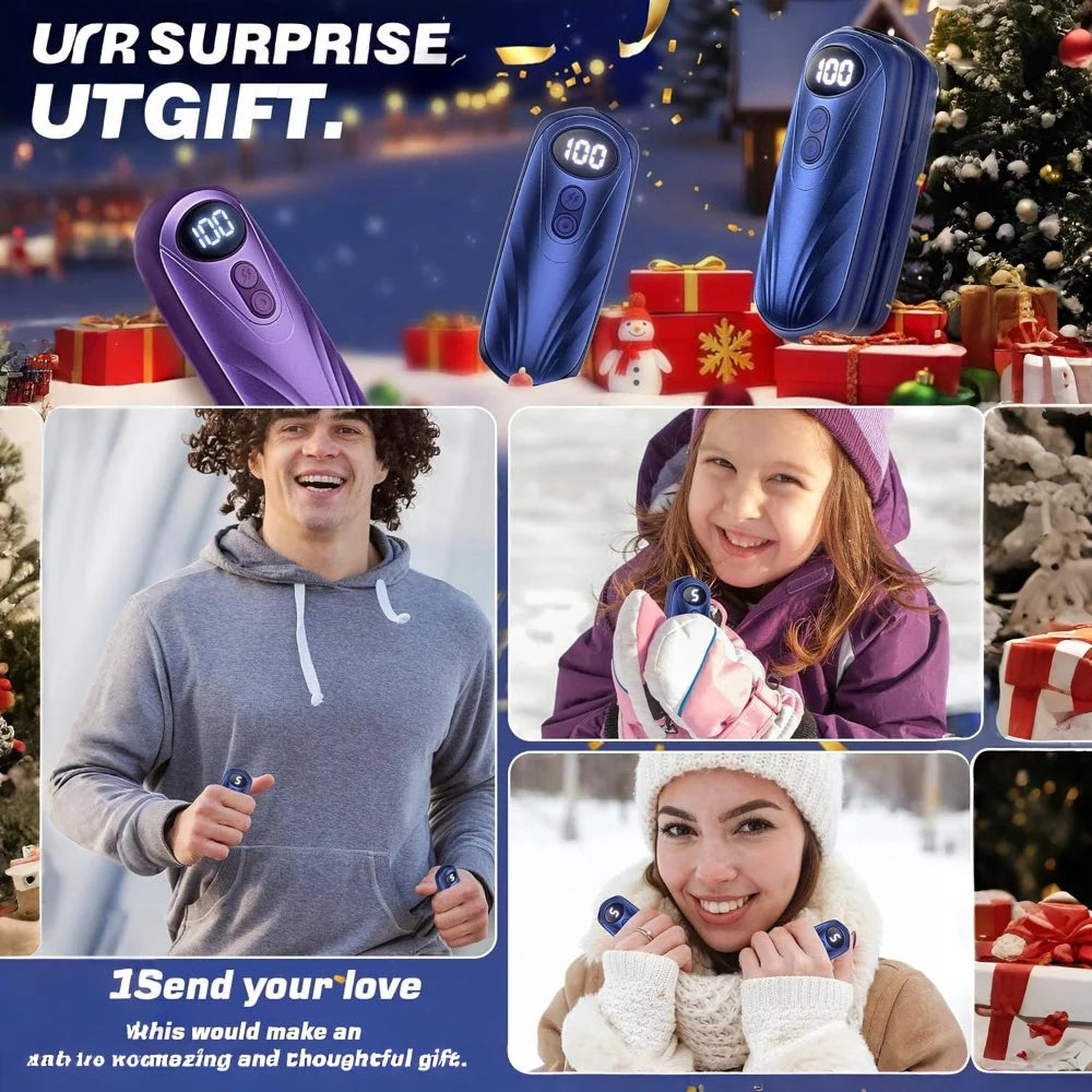 Hand Warmers Rechargeable LED Display Adjustable Heat