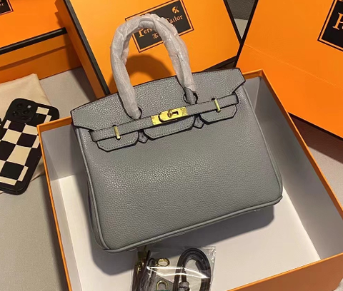 Handbag Genuine Leather Gold Lock Detachable Strap