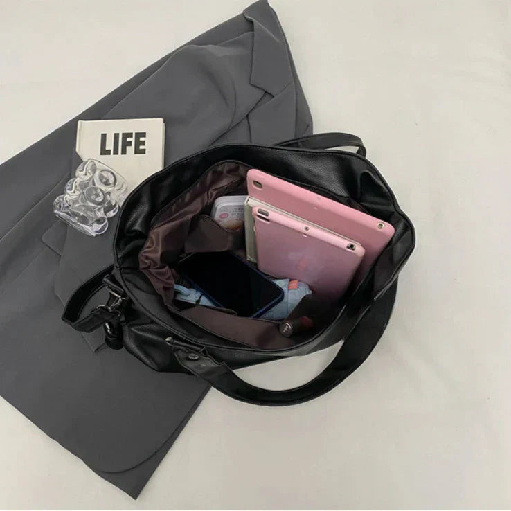 Handbag Laptop-Friendly Vegan Leather Detachable Strap