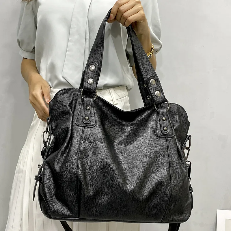 Handbag Laptop-Friendly Vegan Leather Detachable Strap