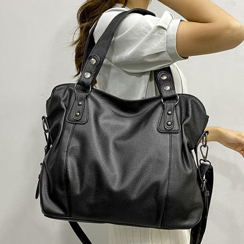 Handbag Laptop-Friendly Vegan Leather Detachable Strap
