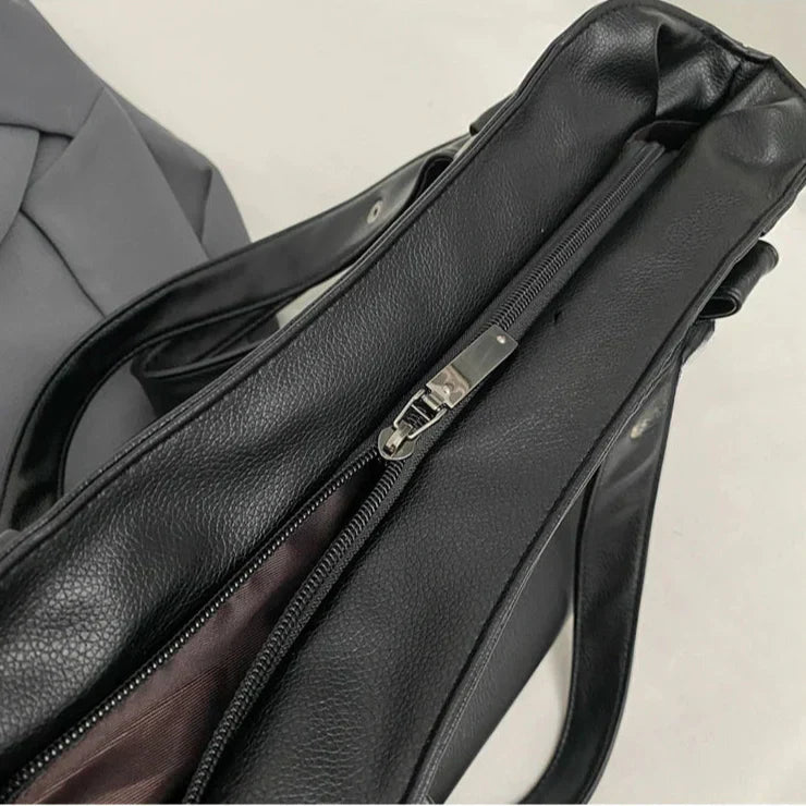 Handbag Laptop-Friendly Vegan Leather Detachable Strap
