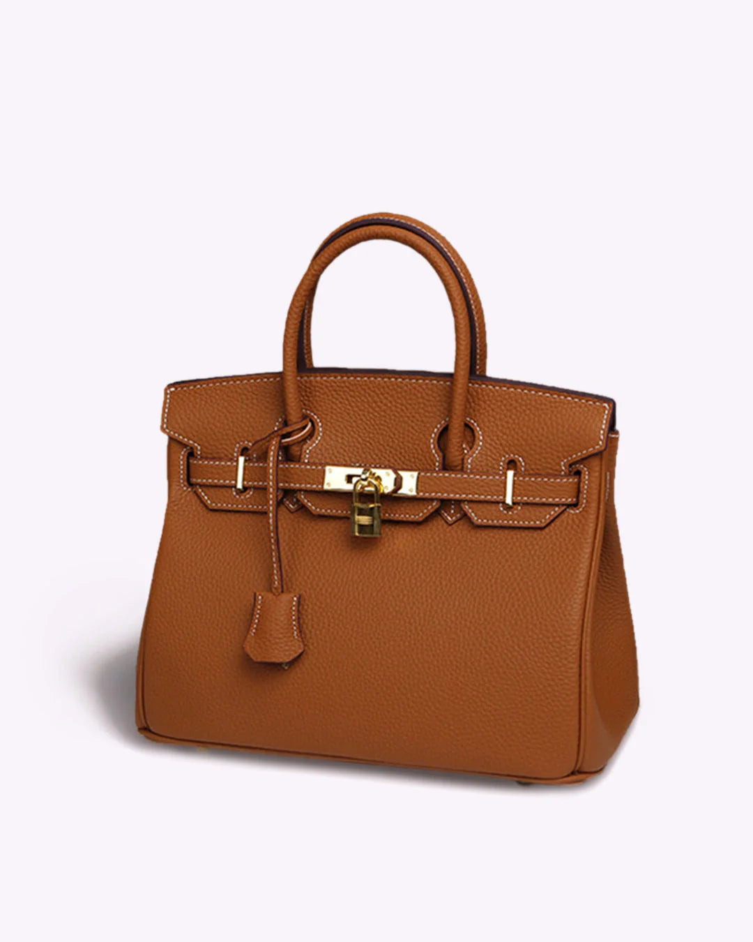 Handbag Soft Genuine Leather Gold Lock Detachable Strap