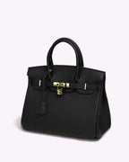 Handbag Soft Genuine Leather Gold Lock Detachable Strap