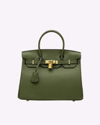 Handbag Soft Genuine Leather Gold Lock Detachable Strap