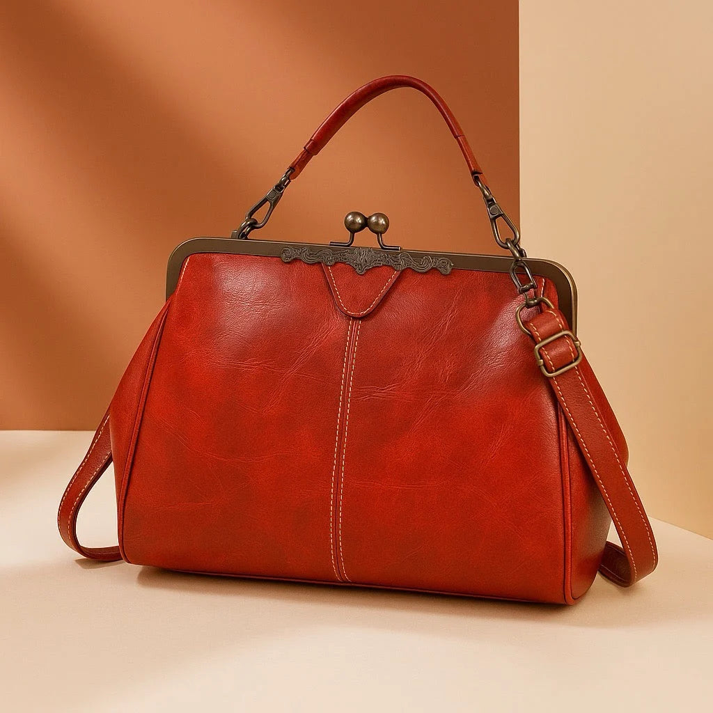 Handbag Vintage Metal Clasp Shoulder Strap & Clutch