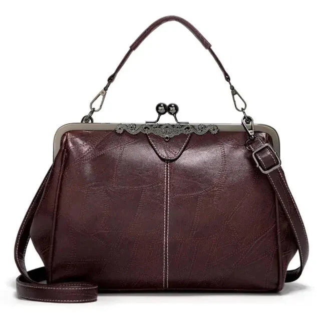 Handbag Vintage Metal Clasp Shoulder Strap & Clutch