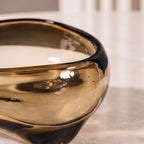 Handblown Glass Fluid Design Decorative Bowl