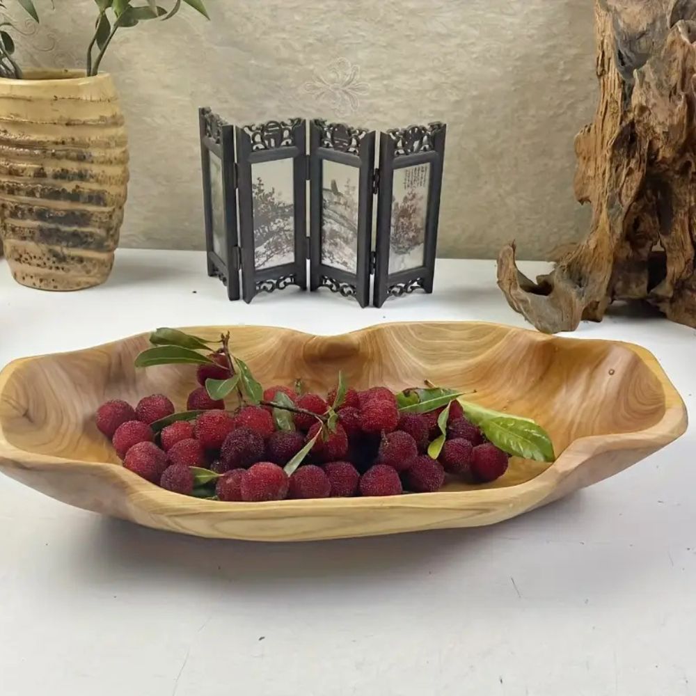 Handcrafted 3D Wood-Grain Arc Tray