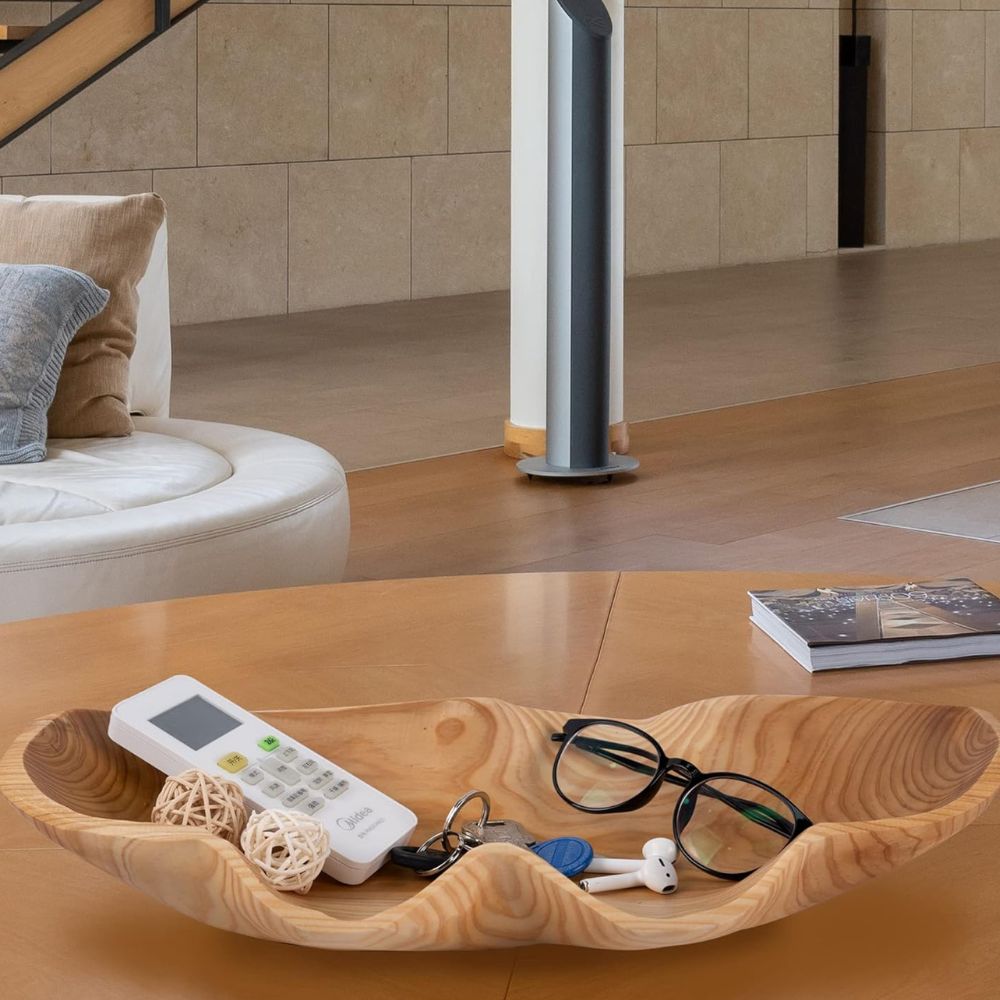 Handcrafted 3D Wood-Grain Arc Tray