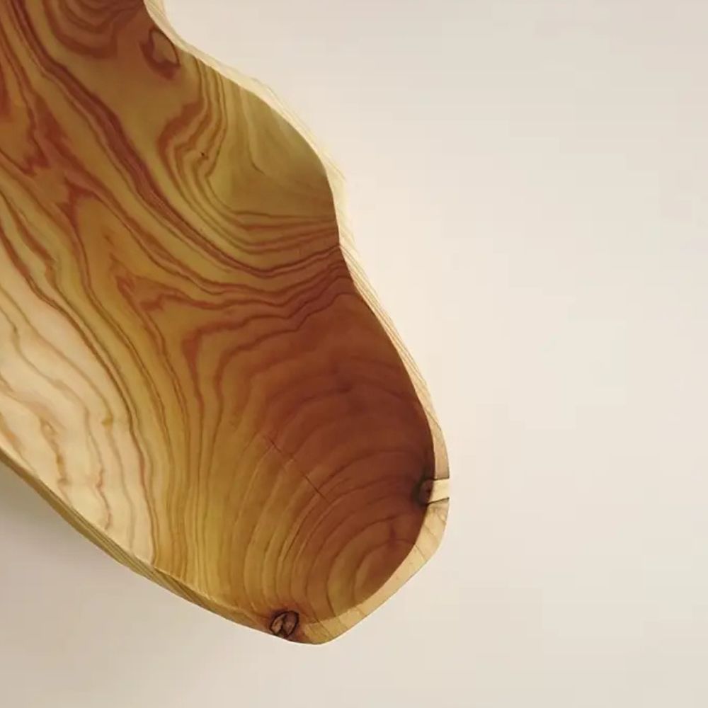Handcrafted 3D Wood-Grain Arc Tray