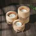 Handcrafted Bamboo Candle Holder Set (Set of 3)