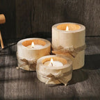 Handcrafted Bamboo Candle Holder Set (Set of 3)