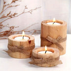 Handcrafted Bamboo Candle Holder Set (Set of 3)