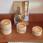 Handcrafted Bamboo Candle Holder Set (Set of 3)