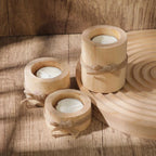 Handcrafted Bamboo Candle Holder Set (Set of 3)