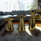 Handcrafted Brushed Brass Candle Holders (Set of 3)