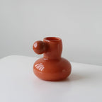 Handcrafted Candy-Toned Glass Candle Holder
