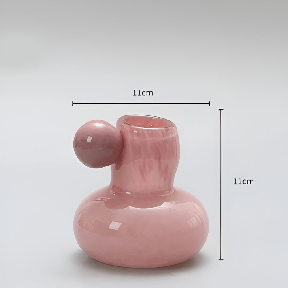 Handcrafted Candy-Toned Glass Candle Holder