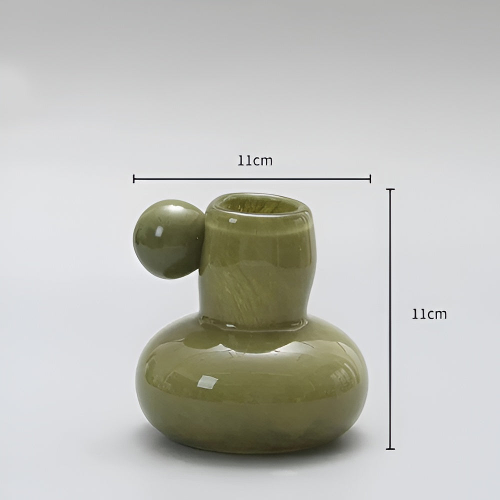 Handcrafted Candy-Toned Glass Candle Holder