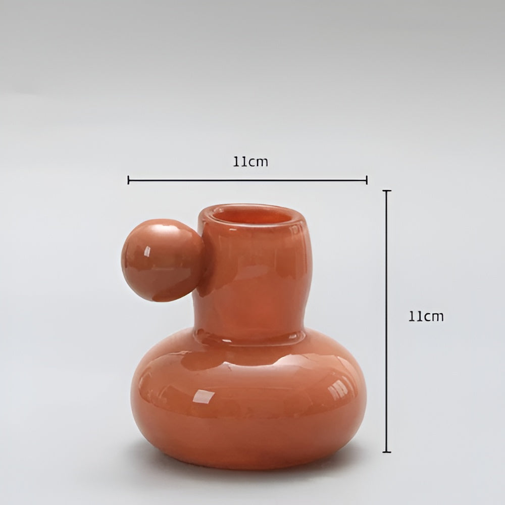 Handcrafted Candy-Toned Glass Candle Holder