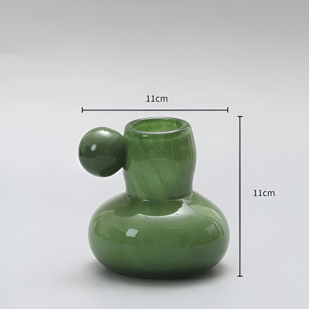 Handcrafted Candy-Toned Glass Candle Holder