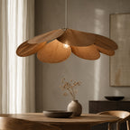Handcrafted Floral Fabric Pendant Lamp (Adjustable Height)