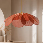 Handcrafted Floral Fabric Pendant Lamp (Adjustable Height)