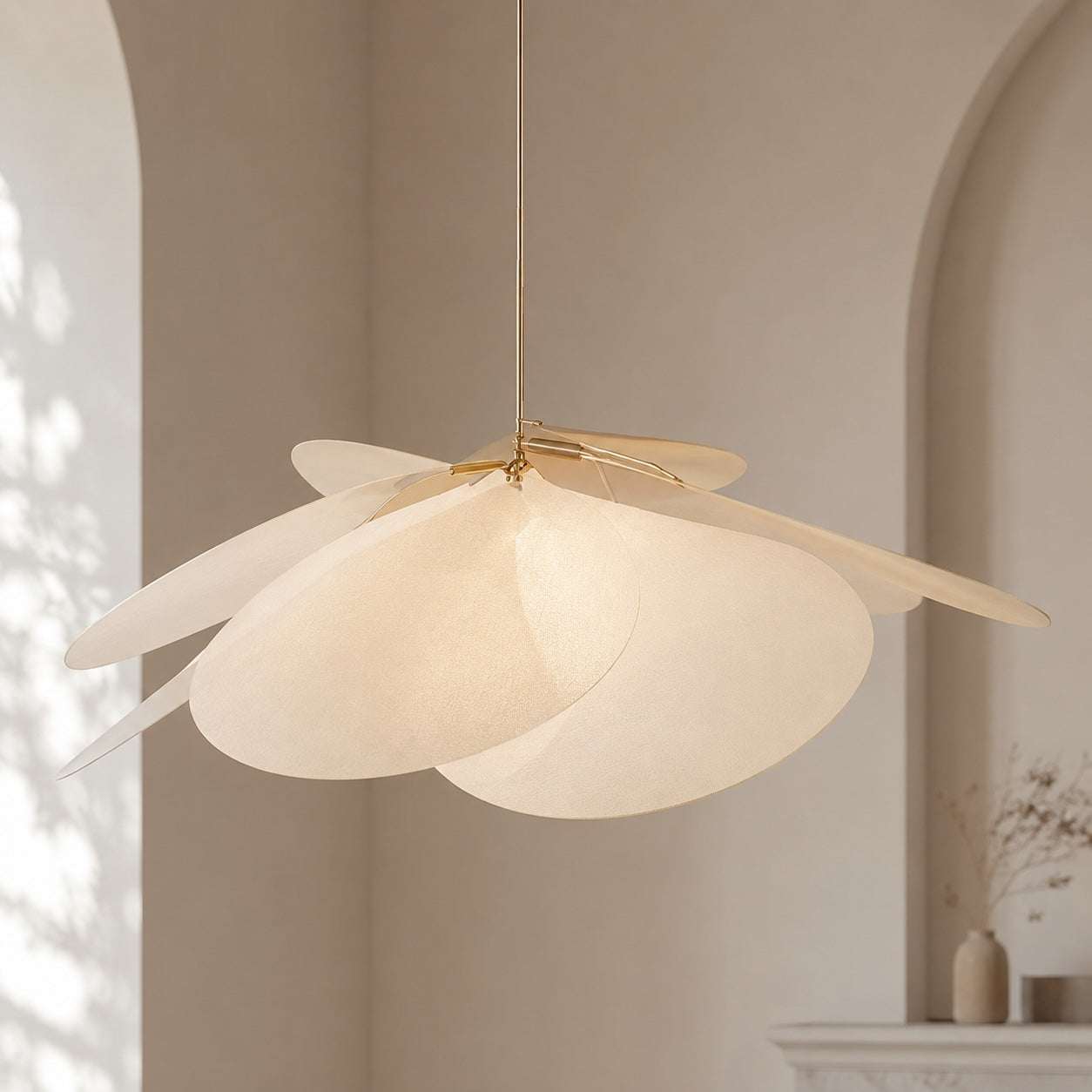Handcrafted Floral Fabric Pendant Lamp (Adjustable Height)