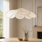 Handcrafted Floral Fabric Pendant Lamp (Adjustable Height)