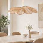 Handcrafted Floral Fabric Pendant Lamp (Adjustable Height)